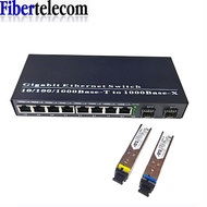 Fiber Optical Switch 8 RJ45 2 SFP Fiber Port UTP Media Converter Gigabit Ethernet Switch 10/100/1000