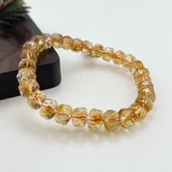 [06] Natural Faceted Rondelle Citrine Bracelet - Stone of Abundance