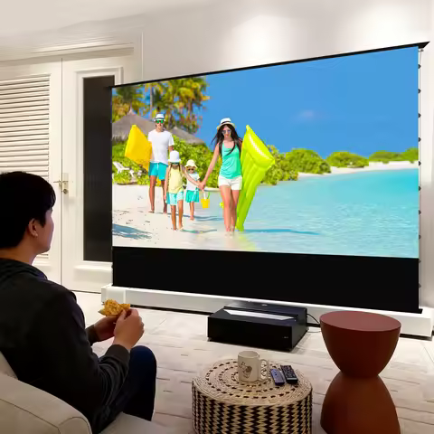 Fresnel ALR CLR Ultra Short Throw Screen 120Inch Motorized Floor Rising Projecor Screen for AWOL Vis