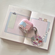 Ins Pink Plaid Cartoon Gemini AirPods Case for AirPods1/2/3/4/pro/pro2