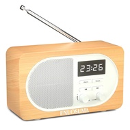 Retro FM Clock Radio Bluetooth Speaker AUX IN