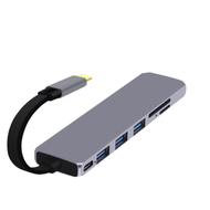 全城熱賣 - type-c擴展塢多功能USB七合一轉HDMI轉換器3.0hub讀卡器SD/TF內存（太空灰）