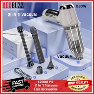 REDBUZZ 2 in 1 Portable Mini Car Vacuum 12000PA ALL IN 1 Cordless Vacuum Cleaner Duster Blower Air S