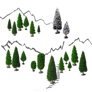 Standing Fake Small Tree, OrgMemory Plastic Trees, Model Train Scenery, (19pcs, 2-6 inch /5-15 cm), 