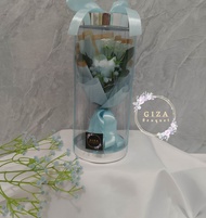 Buket mini tabung mika / buket bunga tabung/ buket bunga mawar tabung mika untuk giftulang tahun fre