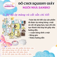 Squishy Giấy - Ngôi Nhà Búp Bê Giấy Nhồi Bông Sanrio - DIY Set Giấy Tự Làm - Đồ Chơi Cho Bé