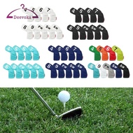 [deevoka] 9Pcs Golf Club Iron Headcover PU Leather 4-9,PW,SW,AW Guard Accessories