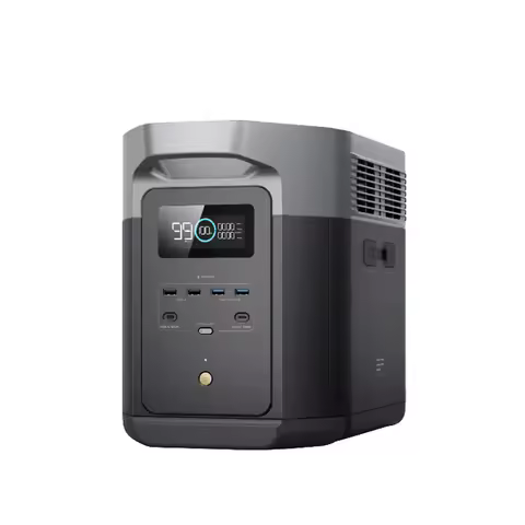 Portable power station DELTA 2 Max, 2400W LFP solar generator, 2046Wh household backup solar generat