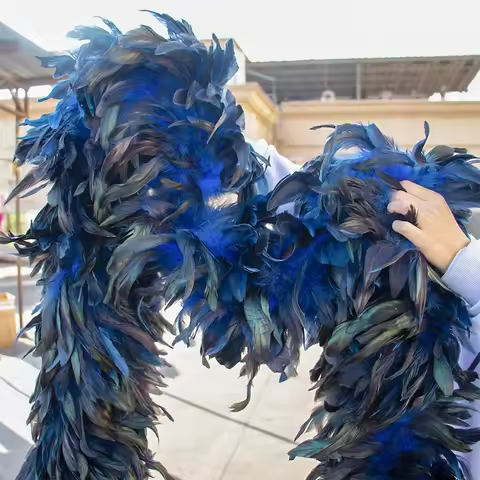 2Meters Long Rooster Feathers Boa 200g Chicken Feather Shawl Scarf Decorations For Carnival Costume 