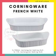2pcs Corningware French White Ceramic Rectangular Baking Dishes