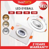 LED EYEBALL 3W 5W 7W 10W Round Square LED Downlight Spotlight LED Recessed Eyeball Spotlight Spot light Lampu Siling