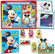 Mickey Mouse Funhouse Wooden Block Figure Activity Set - Disney Mickey Clubhouse Wood Puzzle Blocks 