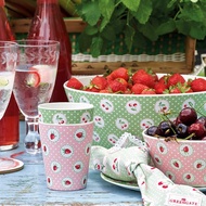 丹麥GreenGate Berry 竹纖維碗-S / 竹纖維水杯 / 餐巾布