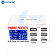 ADAPTOR SMART CHARGER SUNSHINE SS-304D DIGITAL 6PORT USB PRODUCT SCHEMATIC / ALAT SERVIS SERVICE HP
