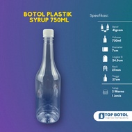 750ml Plastic Bottle with WHITE Cap 750ML Coffee Syrup Drinking Bottle Round Unique Thick Bottle 750