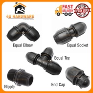 Poly Pipe Fittings/HDPE/PN16/Equal Socket/Elbow/Bend/Tee/End Cap/Nipple/20mm(3/4")/25mm(1")/32mm(1 1/4")