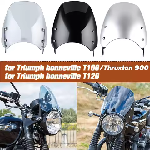 Motorcycle Windshield For Triumph Bonneville T100 T120 Headlight Fairing Windscreen Deflectors For T