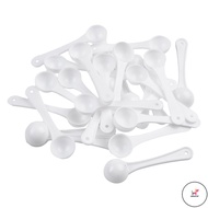 WOW】50pcs 1g White Plastic Measuring Spoon Gram Scoop Food Baking Medicine Powder