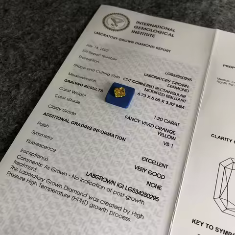 With IGI Certificates Yellow Lab Grown Diamonds CVD HPHT Fancy Color Laboratory Diamond Wholesale