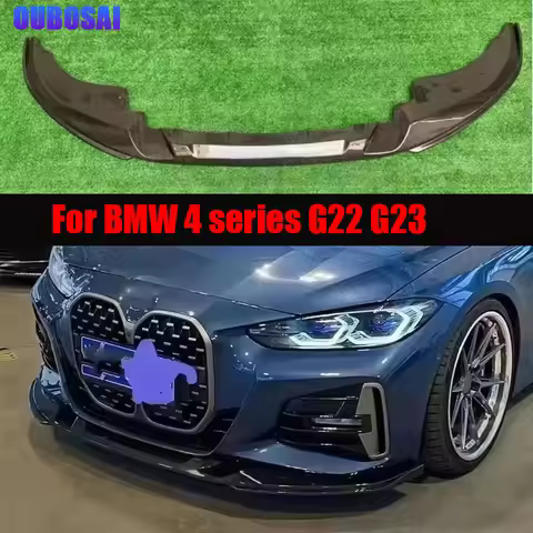 For BMW 4 series G22 G23 3D Style Carbon Fiber Front lip Car Front Bumper Diverter Spoiler Diffuser 