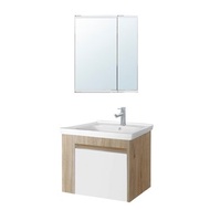[特價]【洗樂適衛浴】60cm不鏽鋼浴櫃組+日式雙面鏡櫃套組