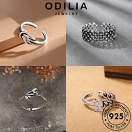 ODILIA JEWELRY For Original Adjustable Perak Women 純銀戒指 925 Accessories Ring Silver Vintage Cincin Sterling Perempuan Korean M044