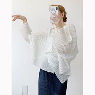 Issey Miyake Yijia อัดพลีท2025สับปะรดอัดพลีทของผู้หญิงคาร์ดิแกนเดินทางอัดพลีทใหม่ของแท้สินค้าใหม่