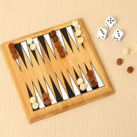 Wooden Mini Chess Borad Game Educational Chessboard Travel Backgammon Checkers Portable Improve Inte
