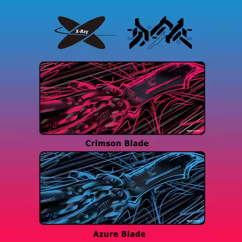 X-Raypad x Huclan Aqua Control II Crimson Blade / Azure Blade Gaming Mouse Pads 900x400x4mm XXL AC2 