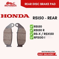 REAR DISC BRAKE PAD RS150 R - RS150R RS-X RSX150 RFS150 i BREK PAD DISK BRAKE PAD BELAKANG