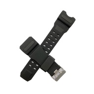 PU black watch band replacement 16mm for Casio model GWG-1000-1A1/ GWG-1000-1A1ER/ GWG-1000(Free Spr