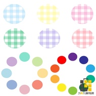 1 cm Small Dot Sticker Macaron Color/Rainbow Color/Plaid Pattern [Nine by Nine Stationery] Sticker S