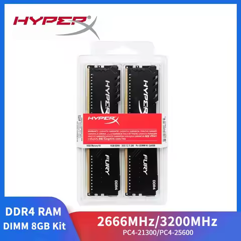 HyperX Memoria 8GB Kit（2X8GB）DDR4 3200MHz 1.35V 2666MHz 1.2V Gaming Desktop Memory PC4-25600 PC4-213