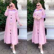 Marissa Midi Dress / Baju Gamis Midi Muslimah Cewek Terbaru Bahan