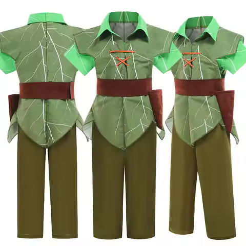 110-150 Green Elf Peter Pan Performance Coplay Costume Peter Pan Christmas Party Dress Up