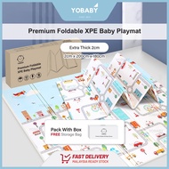 【 UPGRADE】  1.8 &amp; 2.0CM - 200cm x 180cm Thickened Foldable XPE Playmat Baby Waterproof Playmat