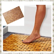 V7(UJCZ) Teak Wood Bath Mat Feet Shower Floor Natural Bamboo Non Slip Large