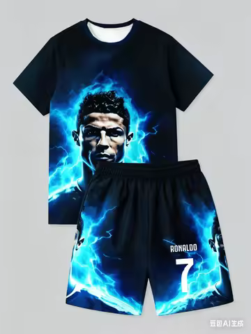 Football Superstar # Ronaldo No.7 # Adult/Children's 3D Speed Drying Sports Training Daily Activity 