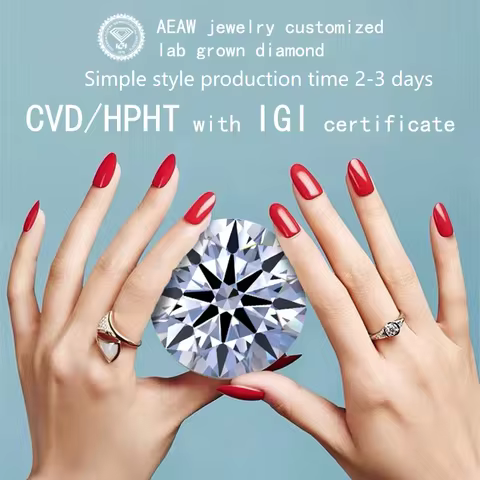 AEAW Customize Jewelry Loose Lab Grown Diamond CVD HPHT IGI Jewelry 10k14K 18K Ring Necklace Earring