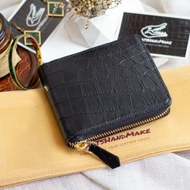 法國料手工拉鏈款鱷魚皮革銀包