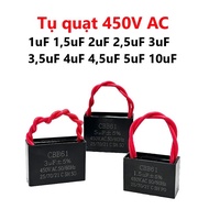 450V AC Fan Capacitor 1uF 1.5uF 2uF 2.5uF 3uF 3.5uF 4uF 4.5uF 4.5uF 5uF 10uF 14UF Good Quality CBB61