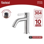 Rasland A121-MT-4321 Cold Water Washbasin Faucet Length 12 Cm. Under Base Lock Stainless Steel 304 L