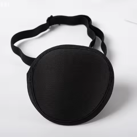 Pirate Eye Patch Unisex Black Single Eye Patch Eyepatch One Eye Washable Adjustable Concave Eye Patc