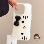 New 3D Black Diamond Bow Casing For OnePlus 13 12 11R 10R 10T Ace 5 3 2 Pro 2V Racing Cute Phone Cas