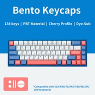 [SG Local Stock] 🍱Bento Keycaps | 134 Keys | Cherry Profile | PBT Dye-Sub | Royal Kludge Tecware Keychron Akko Keycap