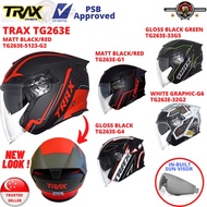 TRAX Helmet TG263E-5123-G2 MATT BLACK RED/ GLOASS BLACK 33G5/ WHITE G6 (PSB APPROVED) Free Helmet Bag