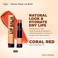HYGR Natural Tinted Lip Balm 2% Hyaluronic Acid - Coral Red (5g)