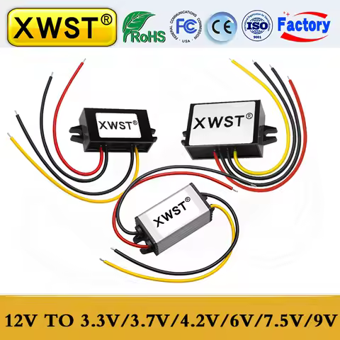 XWST DC DC 12v to 3.3v 3.7v 4.2v 6v 7.5v 9v Step Down Power Converter 1~10A Buck Converter Waterproo