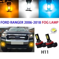 For Ford Ranger 2006-2018 FOG LAMP LED BULB Ice blue White Yellow Lampu Spotlight Sport Light Mentol Kereta Halogen Replacement H11 Perodua Ativa  MMC  fog lamp