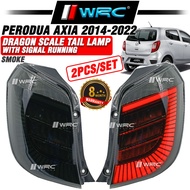Perodua Axia 2014 - 2022 Dragon Scale Tail Lamp With Signal Running ( Smoke )